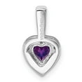 thumbnail image 4 of 925 Sterling Silver Polished Prong set Diamond Amethyst Pendant Necklace 15x7mm Wide Pendant for Women, 4 of 4
