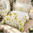 thumbnail image 2 of Erosebridal Elegant Bee King Size Comforter Sets,Graceful Flower Comforters King Size,White Yellow,Polkadot Reversible,3-Piece,1 Comforter and 2 Pillowcases, 2 of 7