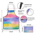 thumbnail image 3 of Colorful Watercolor Stripe Pattern Apron-Garden Aprons for Women with Pockets-Cotton Linen Waterproof Kitchen Cooking Gardening Aprons Adjustable for Kitchen,Cooking,BBQ and Salon 33x27 Inch, 3 of 7