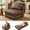 Brown Leather, variant on SDJPOI 3-in-1 Foldable Floor Sofa Bed, Convertible Sleeper Chair with Headrest, Lumbar Pillow & Pockets, Foldable Mattress for Living Room, Bedroom, Apartment