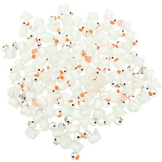 100 Pcs Luminous Mini Resin Ducks Tiny Glow In The Dark Duck Micro
