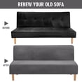 thumbnail image 6 of TOPCHANCES Velvet Futon Cover Armless Sofa Covers Sofa Bed Covers Stretch Futon Couch Cover Sofa Slipcover Furniture Protector Thick Soft Velvet Fabric,  Grey, 6 of 8