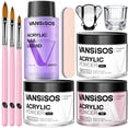 thumbnail image 1 of Kit de uñas acrílicas VANSISOS para principiantes con polvo de 3 colores, 1 of 7