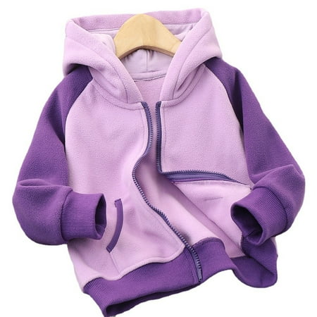 

kpoplk Girls Jackets Baby Boys Girls Winter Coats Hoods Light Jacket Outwear(Purple)