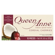 Queen Anne Dark Chocolate Coconut Cordial Cherries, 6.6 oz Box, 10 Pieces