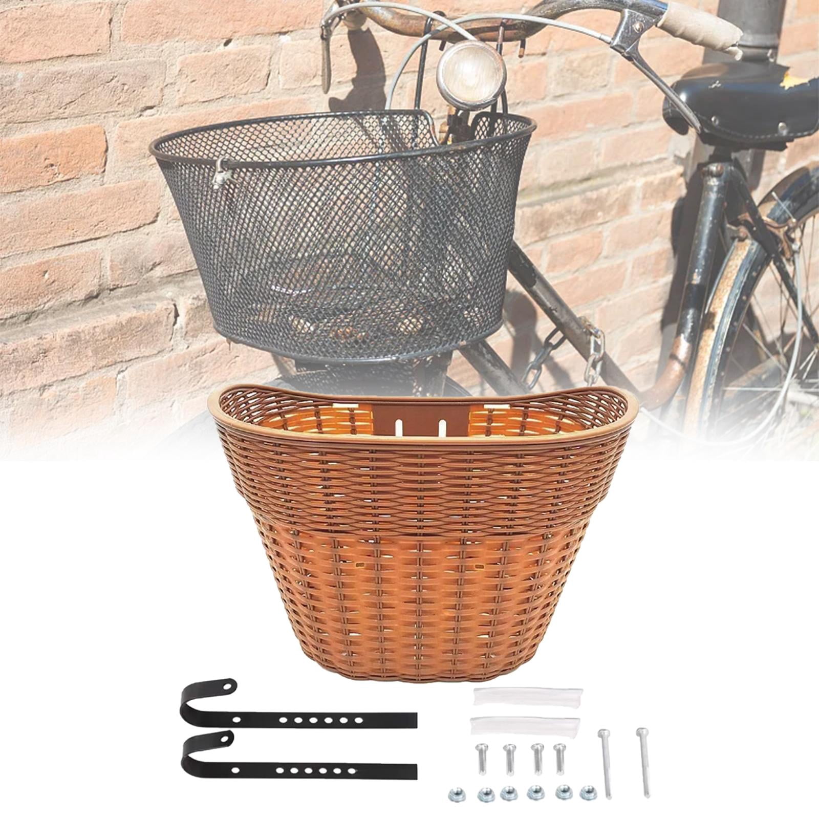 DimyFew Bicycle Basket for The Front, Luggage Carrier Basket for Excursions And Shopping brown