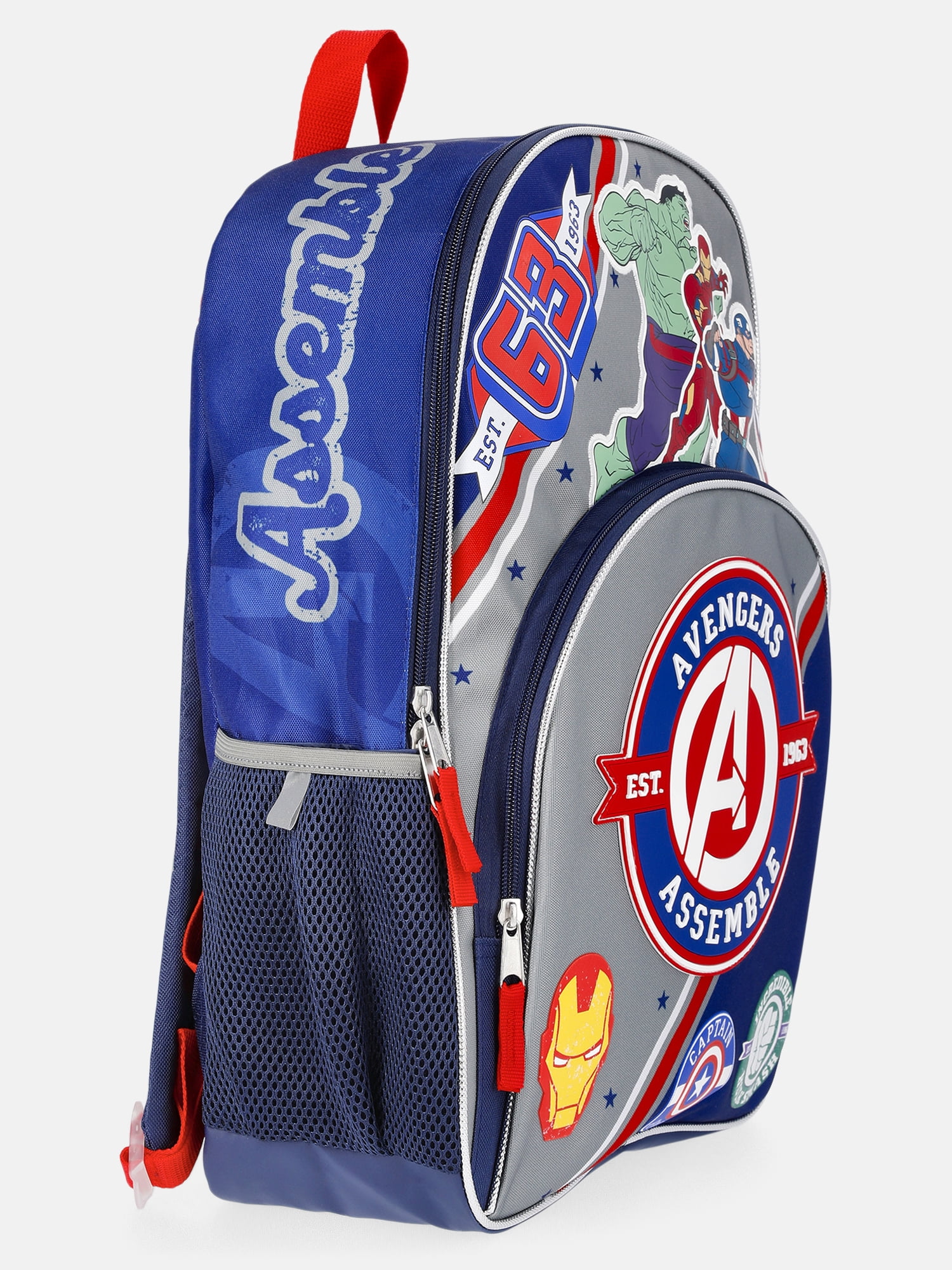 Marvel Avengers Unisex 17" Varsity-Themed "Avengers Assemble" Backpack, Navy