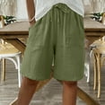 thumbnail image 4 of Xysaqa Women's Casual Bermuda Shorts Loose Fits Lounge Walking Shorts Comfy Drawstring Elastic High Waisted Summer Beach Shorts with Pockets S-2X, 4 of 9