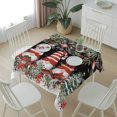 thumbnail image 6 of Black Christmas Table Cloth Waterproof Tablecloths, Gnomes Xmas Tree Poinsettia Eucalyptus Tablecloth Dining Table Cover for Kitchen Party Tabletop Outdoor, Square Tablecloth 60x60 Inch, 6 of 9