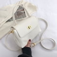 thumbnail image 5 of Bolso de mano clásico retro tipo clutch de PU con hebilla oculta adecuado para damas., 5 of 5