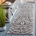 thumbnail image 2 of SAFAVIEH Courtyard Gerald Animal Indoor/Outdoor Runner Rug, Grey/Black, 2'3" x 5', 2 of 9
