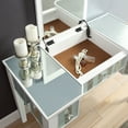 thumbnail image 3 of Gema Solid Wood 2-Piece Makeup Vanity Set with Mirror, White, 3 of 9