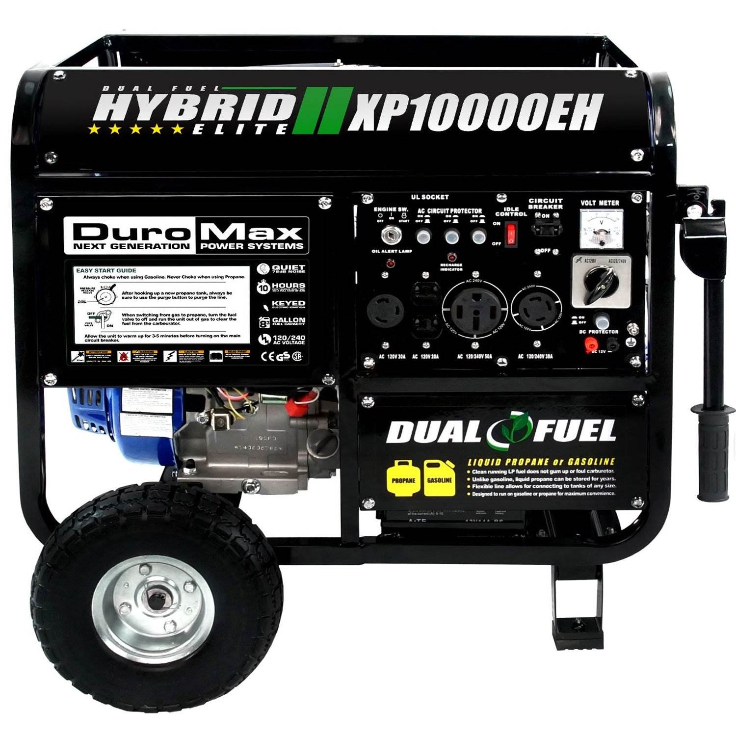 DuroMax XP10000EH 10,000 Watt Portable Dual Fuel Gas Propane Generator - image 5 of 9