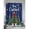 thumbnail image 5 of Fsddascl Blue Christmas Shower Curtain Set - Small 36" x 72" Washable Bathtub Curtain with 12 Hooks, Xmas Christmas Tree Snowflake Balls Waterproof Fabric Stall Shower Curtains for Bathroom/Bathtub, 5 of 6