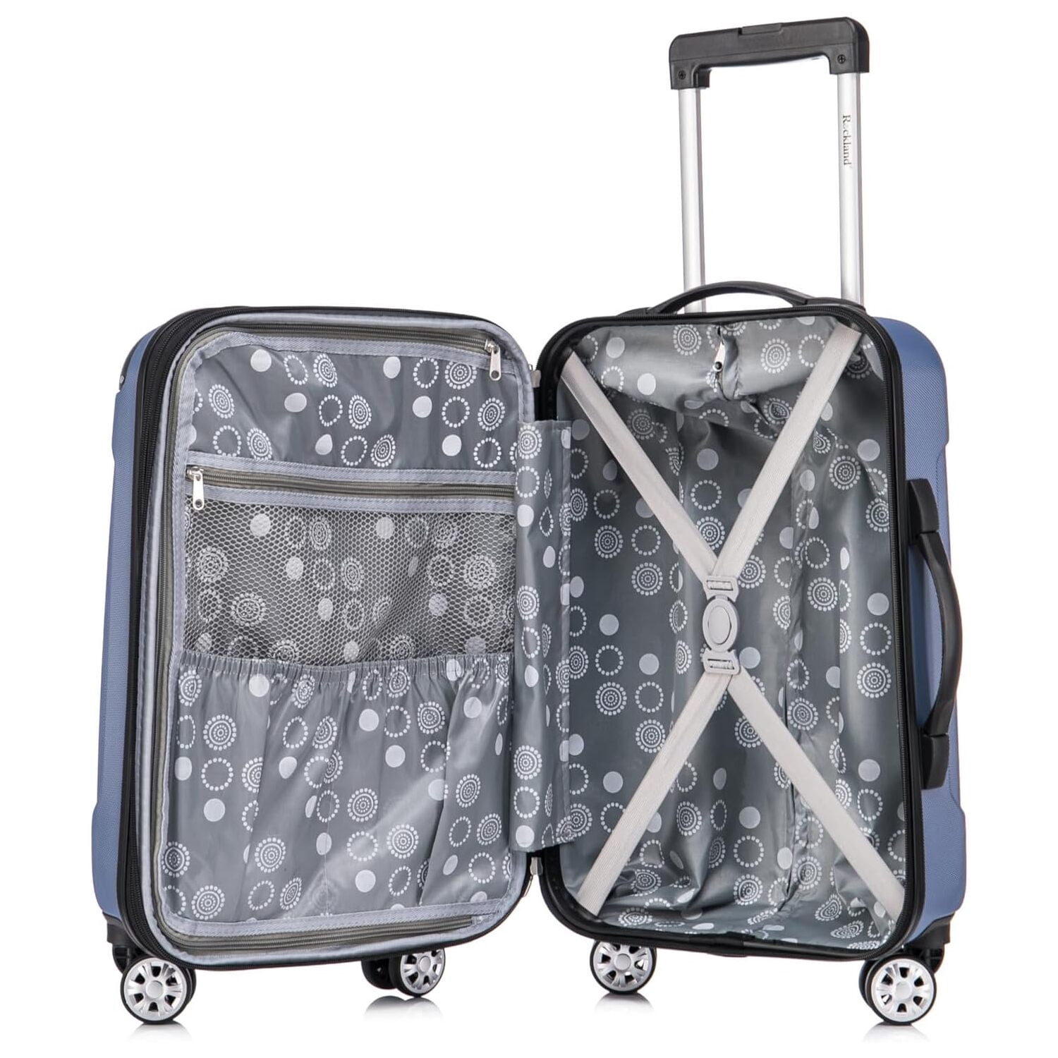 Rockland London Hardside Spinner Wheel Luggage, Carry-On 20-Inch and Tote 14-Inch, Blue