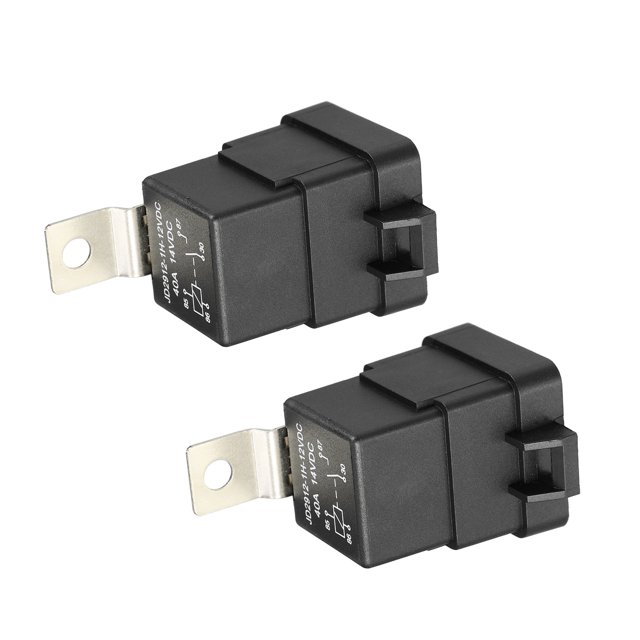 Unique Bargains 2 Pcs Waterproof Relay DC 12V 40A 4 Pin Relay Car Charge Case Universal for Car Durable Plastic Black