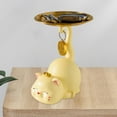 thumbnail image 6 of Cat Statue with Tray Sculpture Resin Multifunctional Cute Table Centerpiece Cat Sculpture Key Holder Art Figurine for Party Living Room Cafe Yellow, 6 of 9