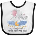 thumbnail image 3 of Inktastic My Daddy Loves Me to the Moon and Back Elephant Family Boys or Girls Baby Bib, 3 of 4