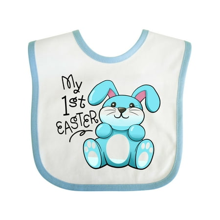 

Inktastic My 1st Easter Cuddly Blue Bunny Gift Baby Boy or Baby Girl Bib