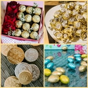 300pcs Foil Candy Wrappers, 4 x 4 Inch Chocolate Bar Wrappers, Aluminum Foil Paper (Orange, Orange Peel)