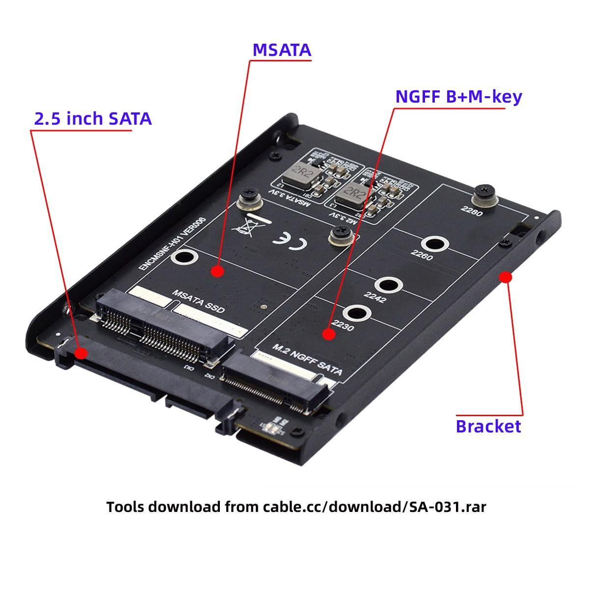 Chenyang Dual MSATA NGFF B+M SSD Card JBOD Raid0 Span Bridge to 2.5inch SATA Combo HDD Disk Drive Enclosure
