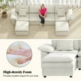 thumbnail image 5 of Kinbor 117" U-Shaped 6-Seater Modular Sectional Sofa Couch with Ottoman Convertible Design for Family, Beige, 5 of 10