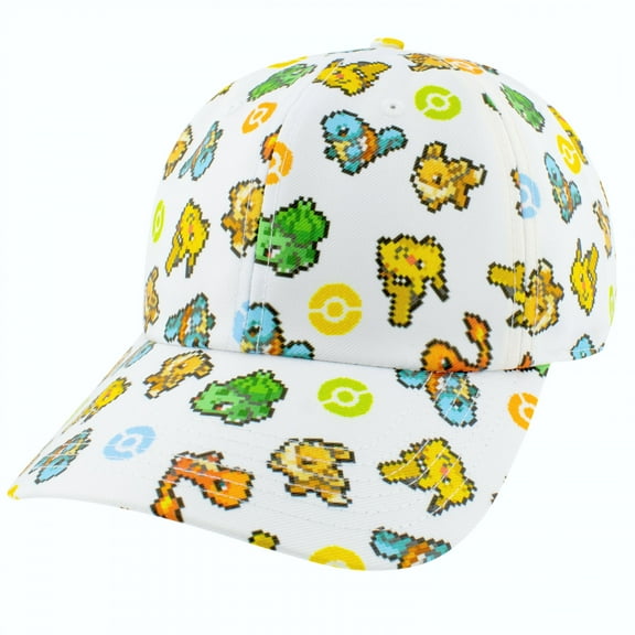 Pokemon Pixel Sprites White Snapback Hat
