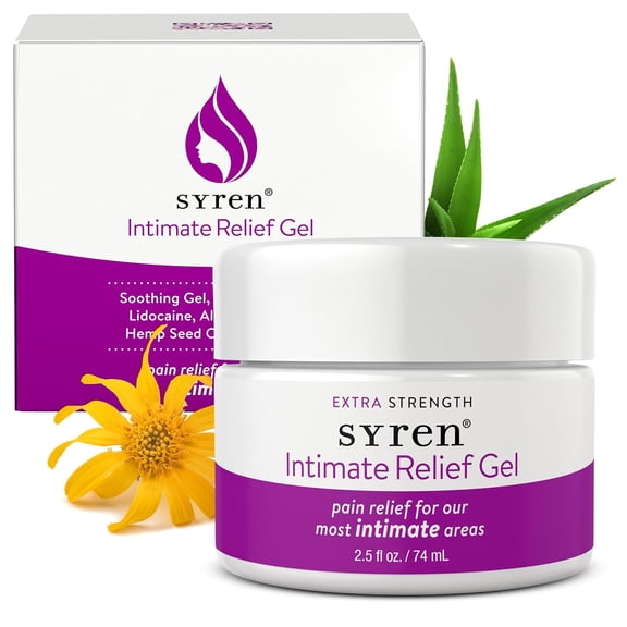 Syren Intimate Relief Gel Formula with Lidocaine - Vulva Discomfort, Feminine Care & Moisturizer for Sensitive Skin, 2.5 oz