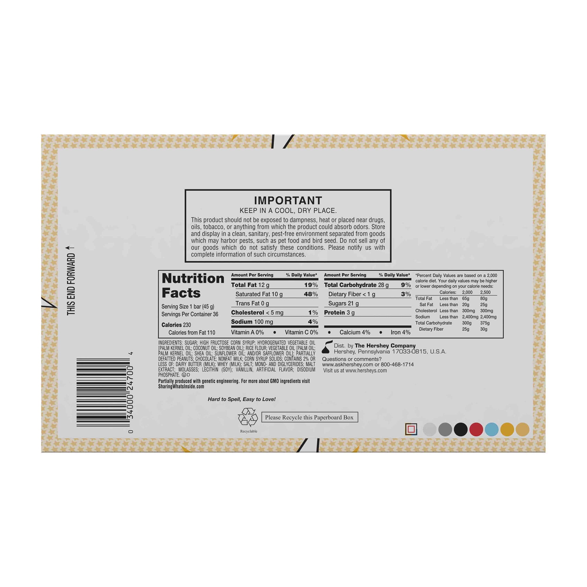 Whatchamacallit Chocolate, Peanut Crisp and Caramel Candy Bars, 1.6 Oz., 36 Count