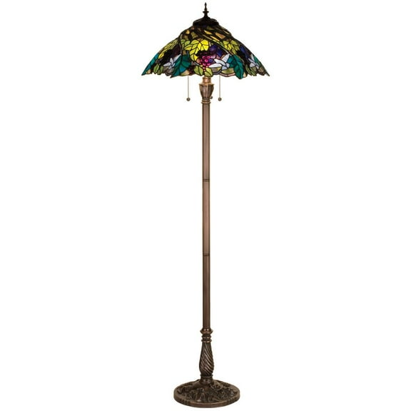 Meyda Lighting 64.5"H Spiral Grape Floor Lamp