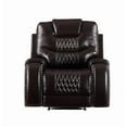 thumbnail image 2 of ACME Braylon Faux Leather Diamond Tufted Motion Recliner in Brown, 2 of 7