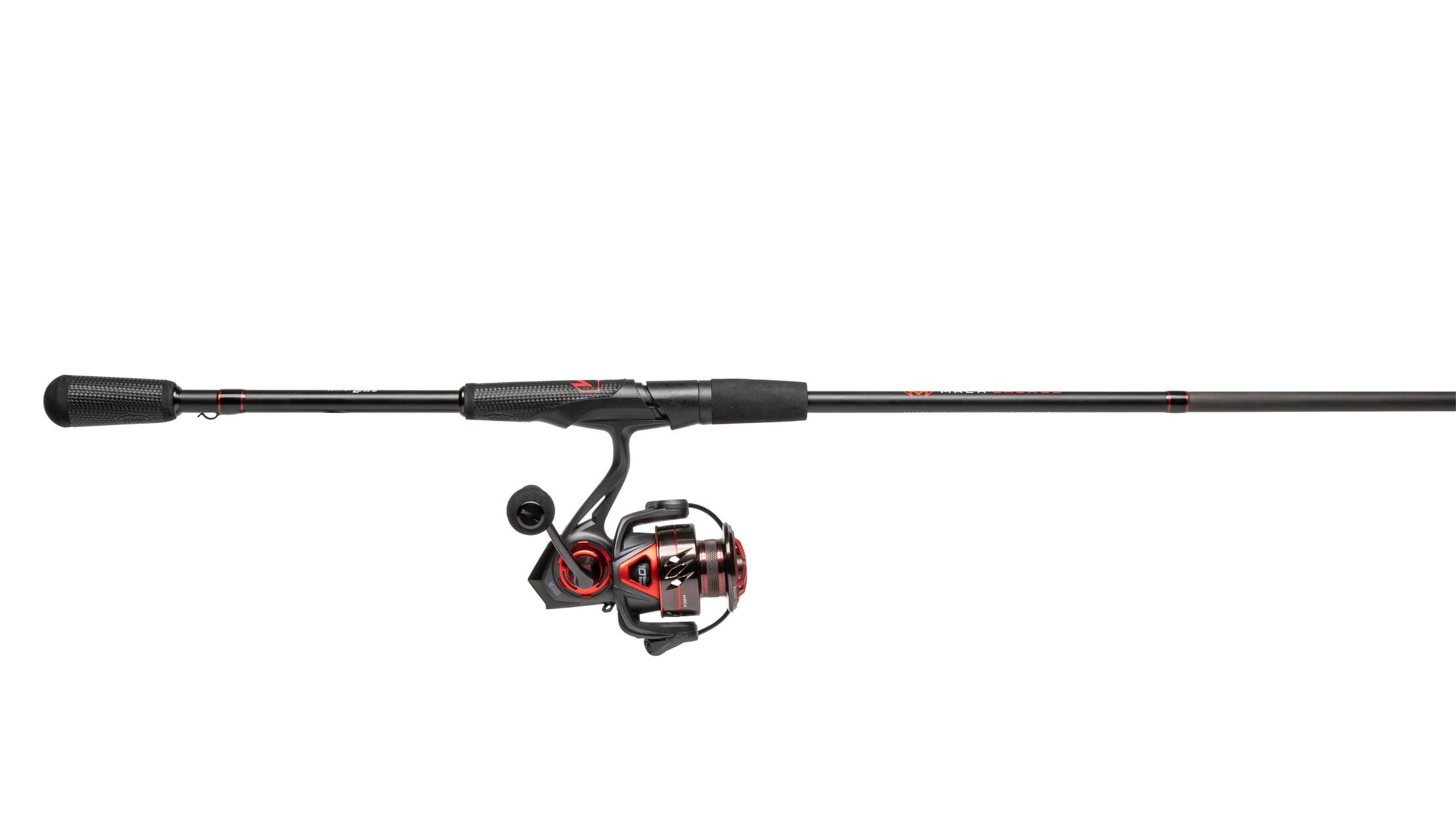 Lew’s MACH Jacked Spinning Reel and Fishing Rod Combo, 7-Foot 2-Inch Rod, Size 300 Reel, Charcoal/Black/Red