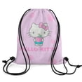 thumbnail image 2 of Hello Kitty Drawstring Backpack Water Resistant String Bag Sackpack Cinch for Sports, Gym, Travel, Swimming, Yoga, Beach, 2 of 7
