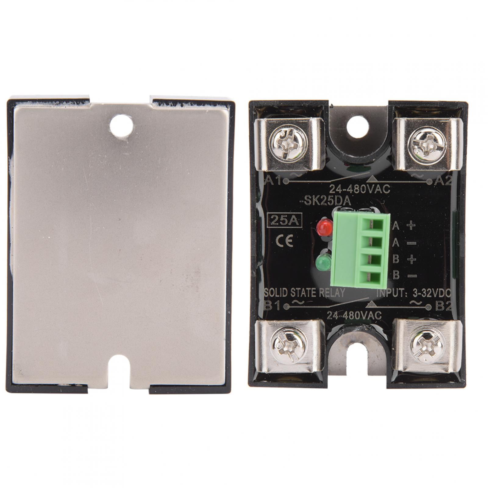 25A Green DC Control AC Relay Dual DC Control Dual AC Solid State Relay Thermostat Current Control Voltage Controller Temperature Controller BERM-SK25DA Red 25A Green DC Control AC Relay Dual DC Control Dual AC Solid State Relay Thermostat Current Control Voltage Controller Temperature Controller BERM-SK25DA Red