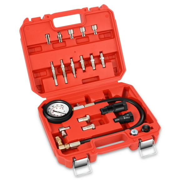 TU-15A Diesel Engine Compression Gauge Tester with Gauge & Adapters, Cylinder Pressure Meter Teste Tool Kit for Cars Trucks