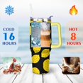 thumbnail image 4 of 40oz Yellow Lemon Pattern Stainless Steel Flip Straw Tumbler Spill Proof Travel Cup Double Wall Vacuum Insulated Coffee Mug with Top Handle, 4 of 6