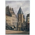 thumbnail image 3 of Auguste-Sébastien Bénard 14x18 Black Modern Framed Museum Art Print Titled - Alexandre's Tour, Remains of Saint Victor Abbey (Corner Tower of Abbey Buildings). (1839), 3 of 5