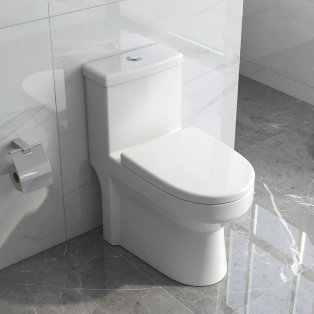 opgraven Bedankt Automatisering DeerValley DV-1F52813 Small Toilet Compact One Piece Toilets for Small  Bathroom Dual Flush Space Saver ,Commode designed for Water Closet, Soft  Closing Seat Included, High-Efficiency WaterSense White - Walmart.com