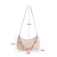 thumbnail image 5 of Deago Shoulder Bag for Women Boho Seashell Pearl Beaded Straw Beach Bag Cute Hobo Handbags Retro Clutch Underarm Purse (Khaki), 5 of 9