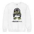 thumbnail image 5 of Military Mom Sweatshirt Proud Mom Life Messy Bun Sunglasses Mother's Day Mama Mommy Active Duty Veteran Vet Crewneck, 5 of 7