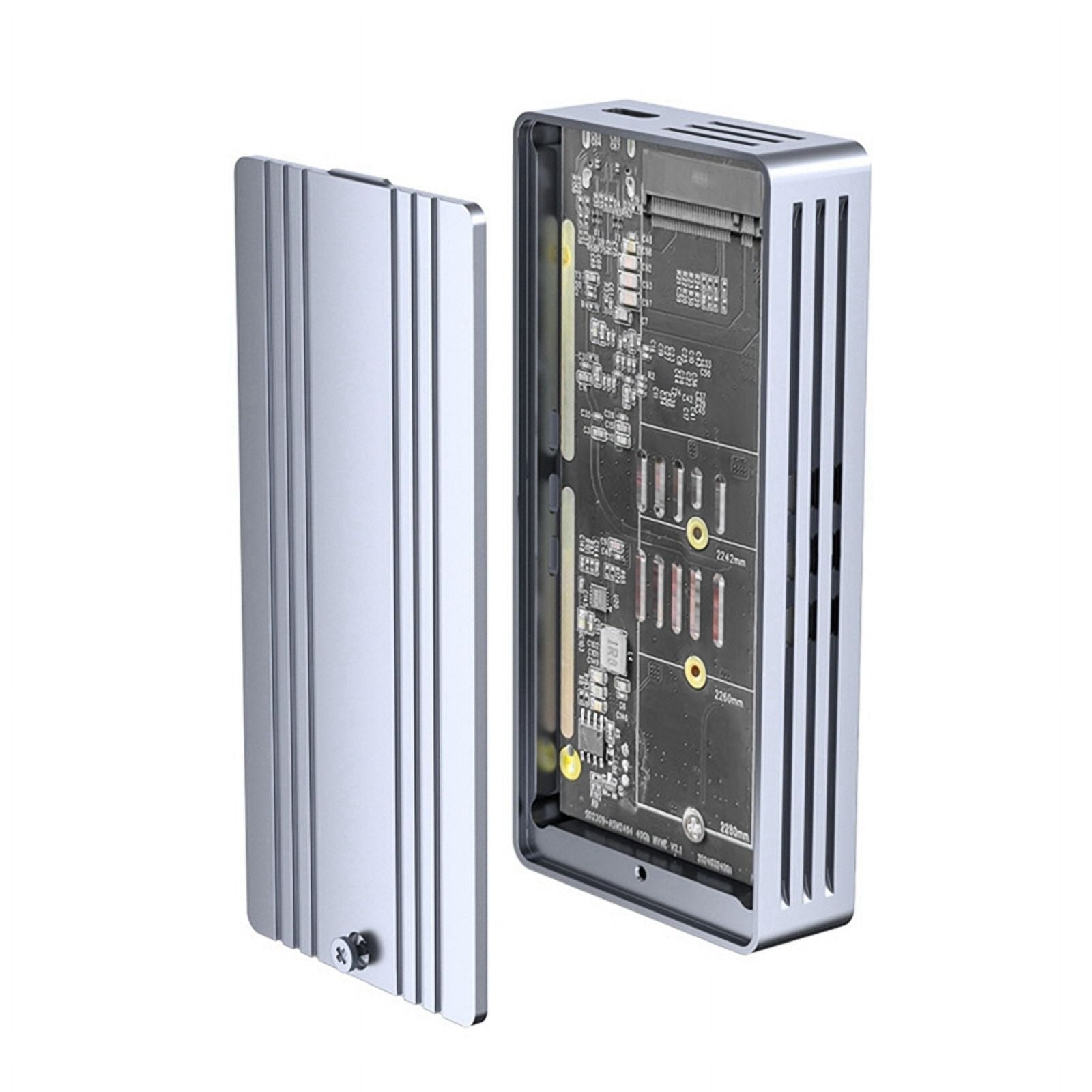 40Gbps NVMe SSD Enclosure M.2 to USB Adapter with Built-in Cooling Fan Aluminum Case Supports 2242/2260/2280 Sizes