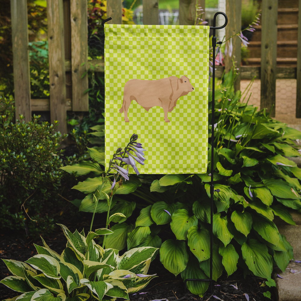 Caroline's Treasures BB7652GF Charolais Cow Green Flag Garden Size , Small, multicolor