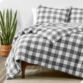 thumbnail image 3 of Bare Home Luxury Duvet Cover and Sham Set - Premium 1800 Collection - Ultra-Soft - Full, Plaid - Heathered Charcoal, 3-Pieces, 3 of 7