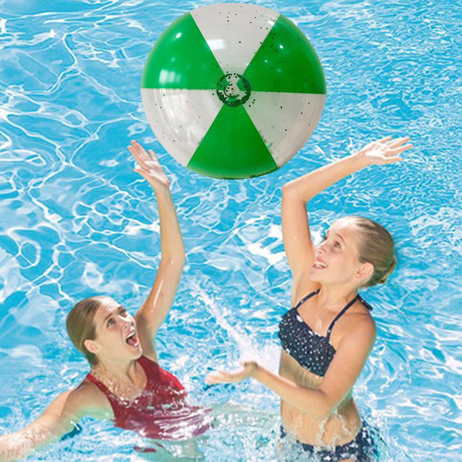 Dvruxg Ballon de Plage Gonflable 12 Pouces Pailleté Ballons d'Été pour Piscine Flottants Confettis Jouets Gonflables Décorations pour Mariage à la Plage Fête Extérieure