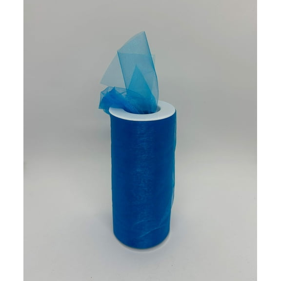 6" x 25 Yards Wide Sheer Organza Ribbon Fabric Roll Turquoise