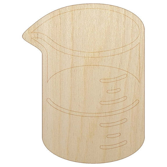 Glass Beaker Chemistry Science Wood Shape Unfinished Piece Cutout Craft DIY Projects - 4.70 Inch Size - 1/8 Inch Thick