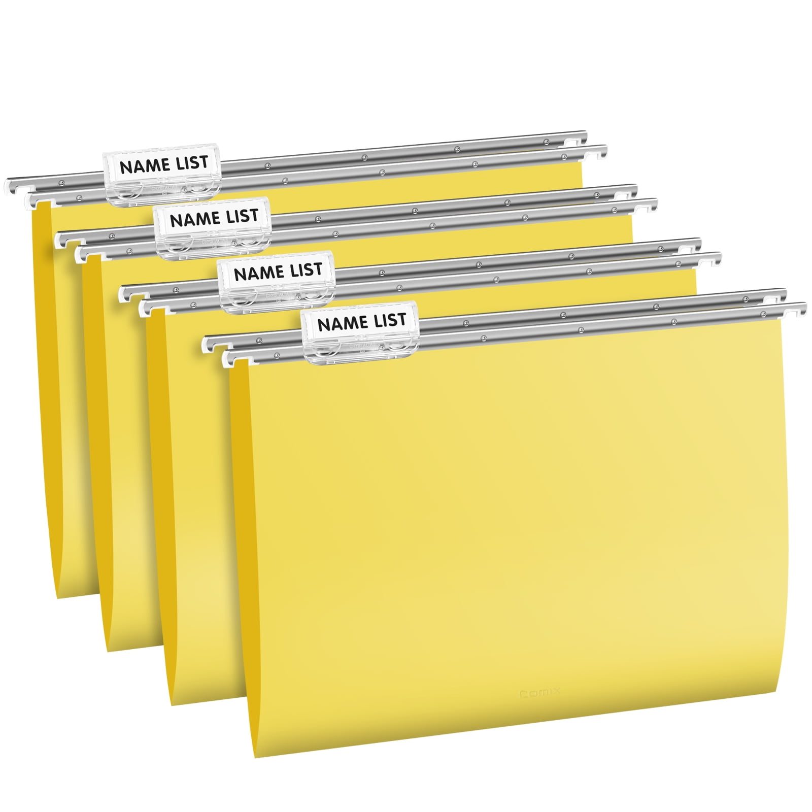 Comix Heavy Duty Plastic Hanging File Folders with Metal Hook, 1/5Cut