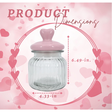 K.U.A Clear Glass Heart Jar With Cork Top – Perfect Valentine's Day Favor, Treat Or Candle Container