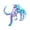 Light Blue, variant on 3D Printed Articulated Mammoth Skeleton Model Realistic Prehistoric Elephant Sculpture for Study Desk Decoration and Collectible Display White