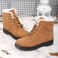 thumbnail image 2 of Botas de nieve Botas de tobillo impermeables Mujeres acogedoras con cordones Moda para caminar Senderismo, 2 of 9
